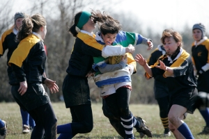 Martha playing rugby at The Mount